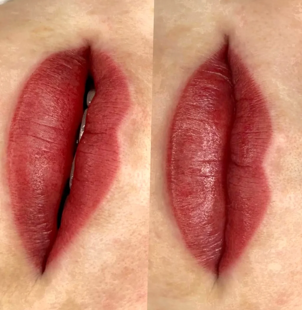 does lip blushing make lips bigger